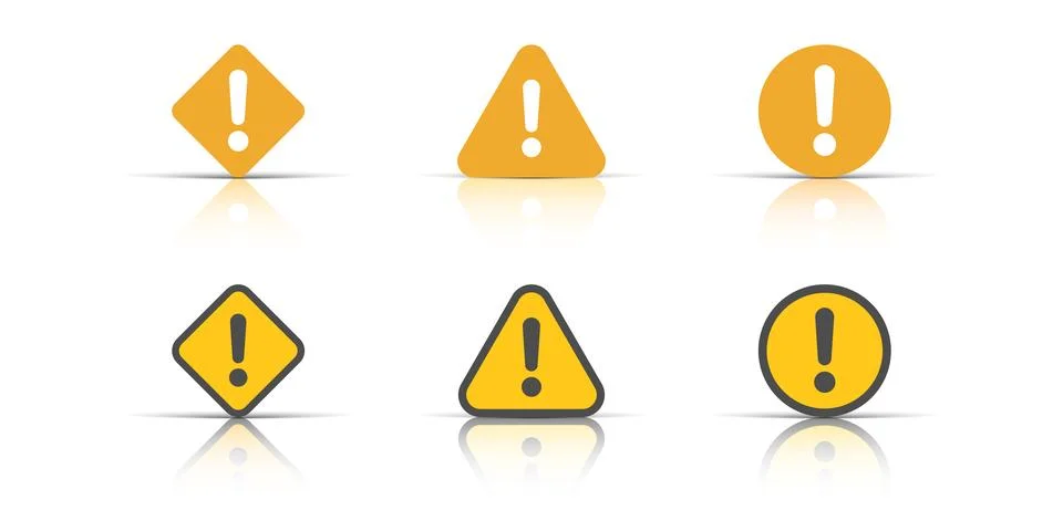 Exclamation mark icons set in flat style. Danger alarm vector illustration .. Stock Illustration