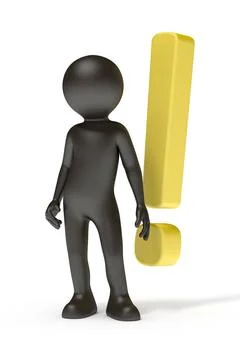 Exclamation mark An image of a black man and a yellow exclamation mark Cop... Stock Photos