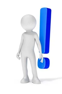 Exclamation mark An image of a white man with a blue exclamation mark Copy... Stock Photos