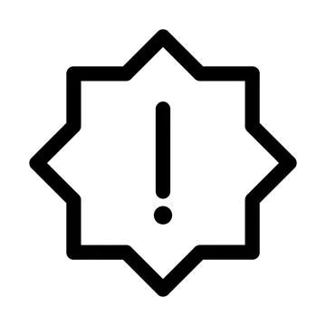 Exclamation mark inside geometric building outline for alert notification design Stock Illustration