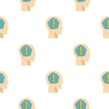 Exclamation mark inside human head pattern Stock Illustration