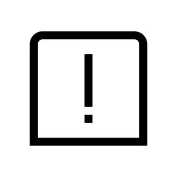 Exclamation mark inside a rounded square icon isolated on transparent Stock Illustration