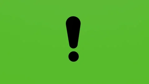 Exclamation mark isolated on a green screen Stock Footage 283355053