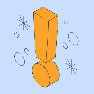 Exclamation Mark Isometric Illustration Stock Illustration