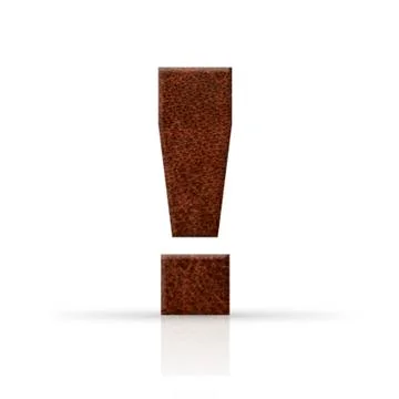 Exclamation mark leather texture Stock Photos