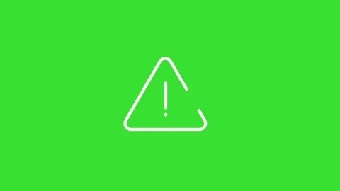 Exclamation Mark Line Icon Animation on Green Screen Background (Chroma key) 4K Stock Footage 315619684