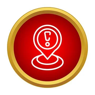 Exclamation mark map pin showing important location alert 스톡 일러스트