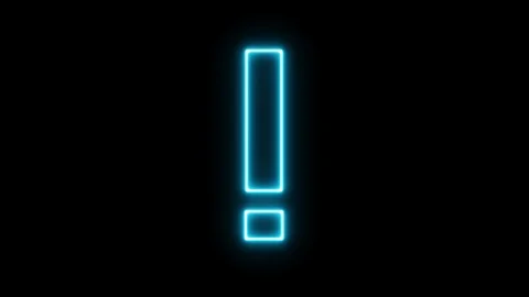 Exclamation mark neon sign light on black background. Stock Footage 125530185
