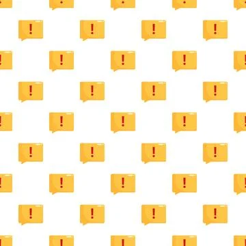 Exclamation mark notification warning message seamless pattern 스톡 일러스트