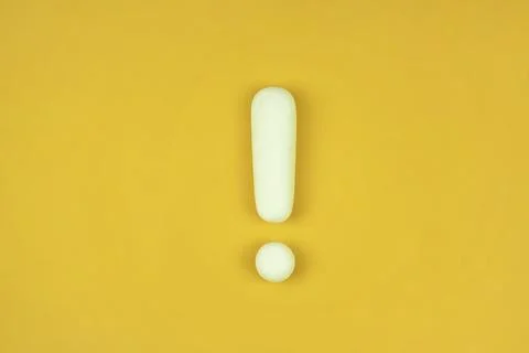 Exclamation mark on orange background. Warning, important information, keep a Foto stock