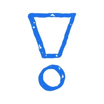 Exclamation Mark Point Symbol Doodle Hand Drawn Grunge Vector Graphic Illus.. Stock Illustration