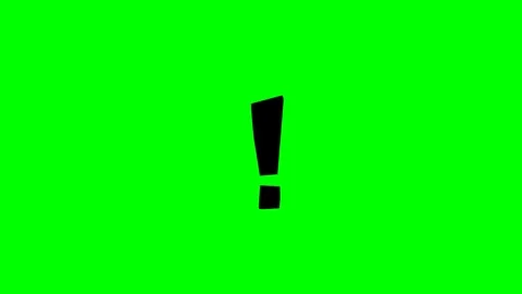 Exclamation Mark Pop Animation on Green Screen Stock Footage 311122045