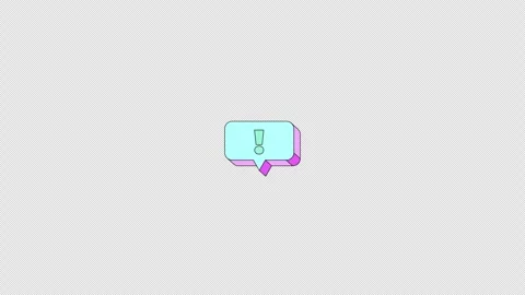 Exclamation mark popup alert bubble neubrutalism UI element animation Stock Footage 336186683