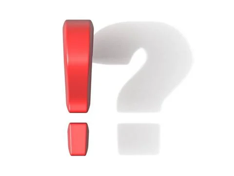 Exclamation mark with a question mark shadow 3D Exclamation mark with a qu... Stock Photos