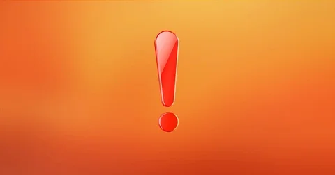Exclamation Mark Red 3d Icon Stock Footage