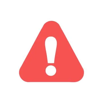 An exclamation mark in red triangle Stock Illustration