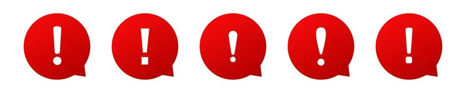 Exclamation mark. Red vector warn sign. Caution or attention icon. Stock-Illustration