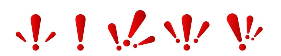 Exclamation mark. Red vector warn sign. Caution or attention icon. Stock-Illustration
