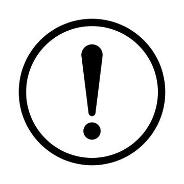 Exclamation mark, sign in circle. Exclamation point, warning and attention ic Stock Illustration