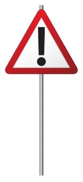 Exclamation Mark Signpost Stock Illustration