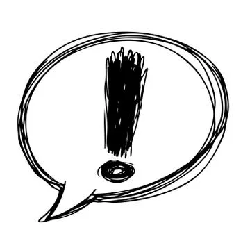 Exclamation mark in speech bubble icon Stock Illustration