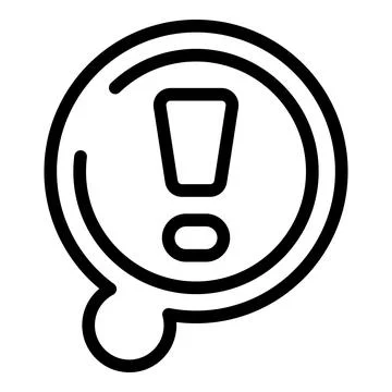 Exclamation mark in speech bubble line icon Illustration