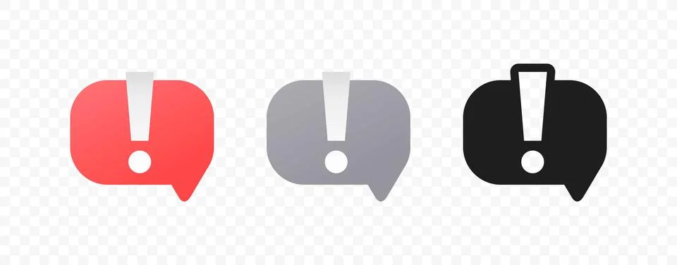 Exclamation mark in speech bubble vector design. Important message logo design 스톡 일러스트