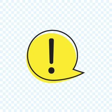 Exclamation mark in speech bubble, Warning danger sign, vector. Stock Illustration
