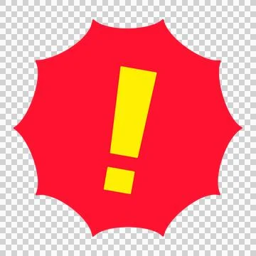 Exclamation mark on spiky speech bubble Stock Illustration