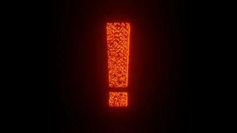 Exclamation mark spin sign and symbol glow futuristic particle 3D rendering cube Stock Footage 124406650