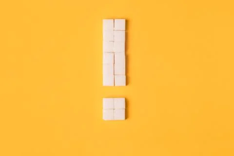 Exclamation mark sugar Stock Photos
