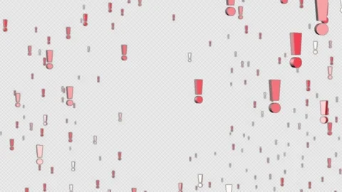 Exclamation Mark Swarm Alpha Channel Alert Overlay Stock Footage 344699088