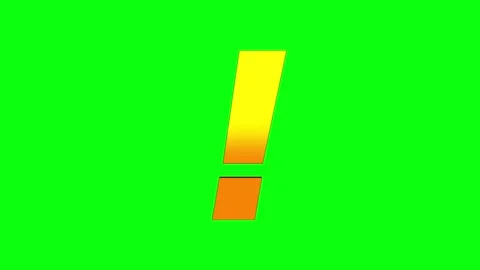 Exclamation mark symbol animation with green screen Stock Footage 336632132