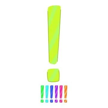 Exclamation mark symbol indicating warning attention or danger graphic Stock Illustration