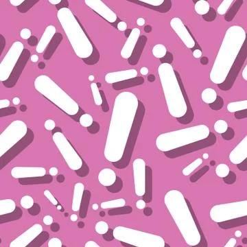 Exclamation Mark Symbol Shadow Seamless Pattern Stock Illustration