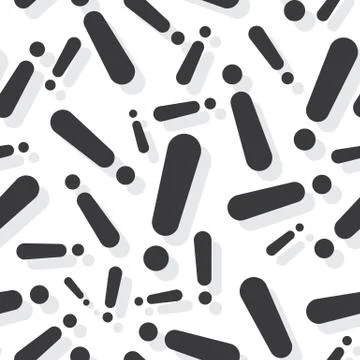 Exclamation Mark Symbol Shadow Seamless Clear Pattern Stock Illustration