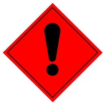 Exclamation mark symbol is used to warn of hazards, Symbols used in industry Stock Illustration
