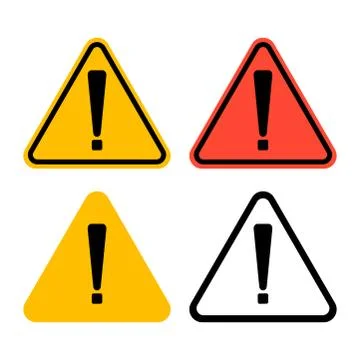 Exclamation mark symbol,Yellow Warning Dangerous icon on white background, Stock Illustration