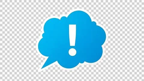 Exclamation Mark in Thought Bubble Flat Design Vector Illustration Stock Illustration