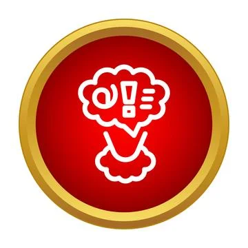 Exclamation mark thought cloud communication bubble icon Stock Illustration
