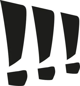 Exclamation mark triple - attention Stock Illustration