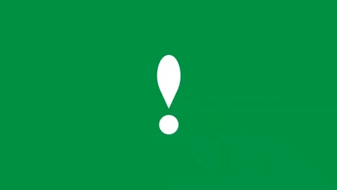 Exclamation Mark Warning sign animation on Green screen. Danger caution Ale.. Stock Footage 302583940
