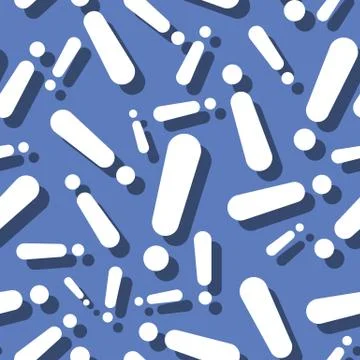 Exclamation Mark Warning Sign Shadow Seamless Pattern Stock Illustration