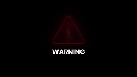Exclamation mark warning symbol animation isolated on black background Stock Footage 323386713
