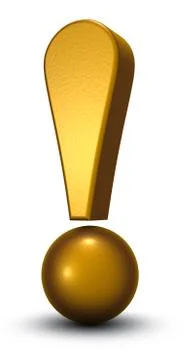 Exclamation mark on white background - 3d rendering Illustrazione stock