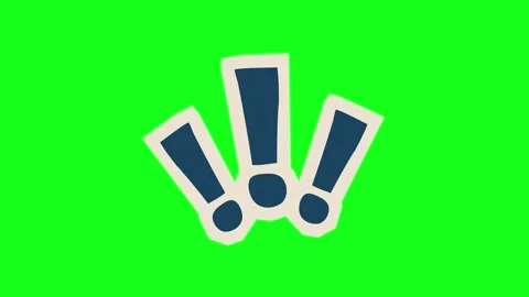 Exclamation Marks Animated Symbol Icon on Green Background Stock Footage 318987107