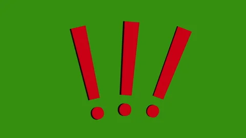 Exclamation marks animation on green screen Stock Footage 344852687
