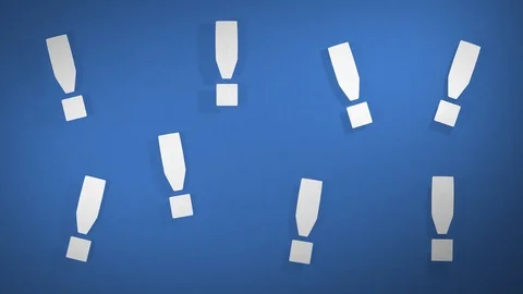 Exclamation Marks On Blue Stop-Motion Animation Stock Footage 111708235