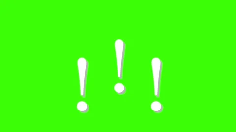 Exclamation marks on bright green background Stock Footage 305393922