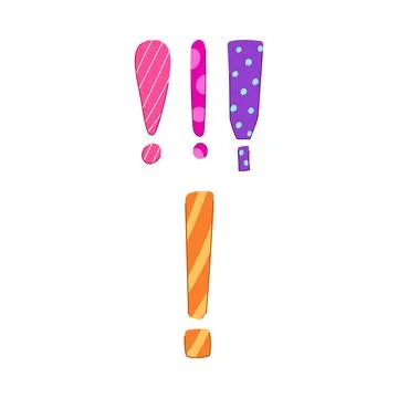 Exclamation marks creating attention and emphasizing ideas Stock Illustration
